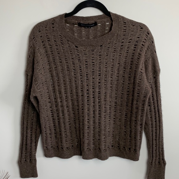 Skull Cashmere Brown Crew Neck Sweater Size Large - Picture 2 of 9